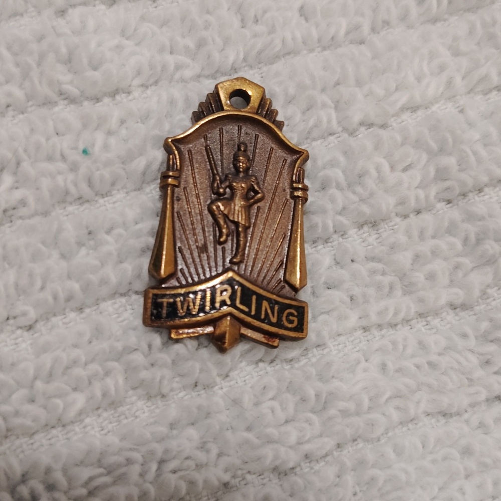 Vintage Gold Colored Twirling Pendant